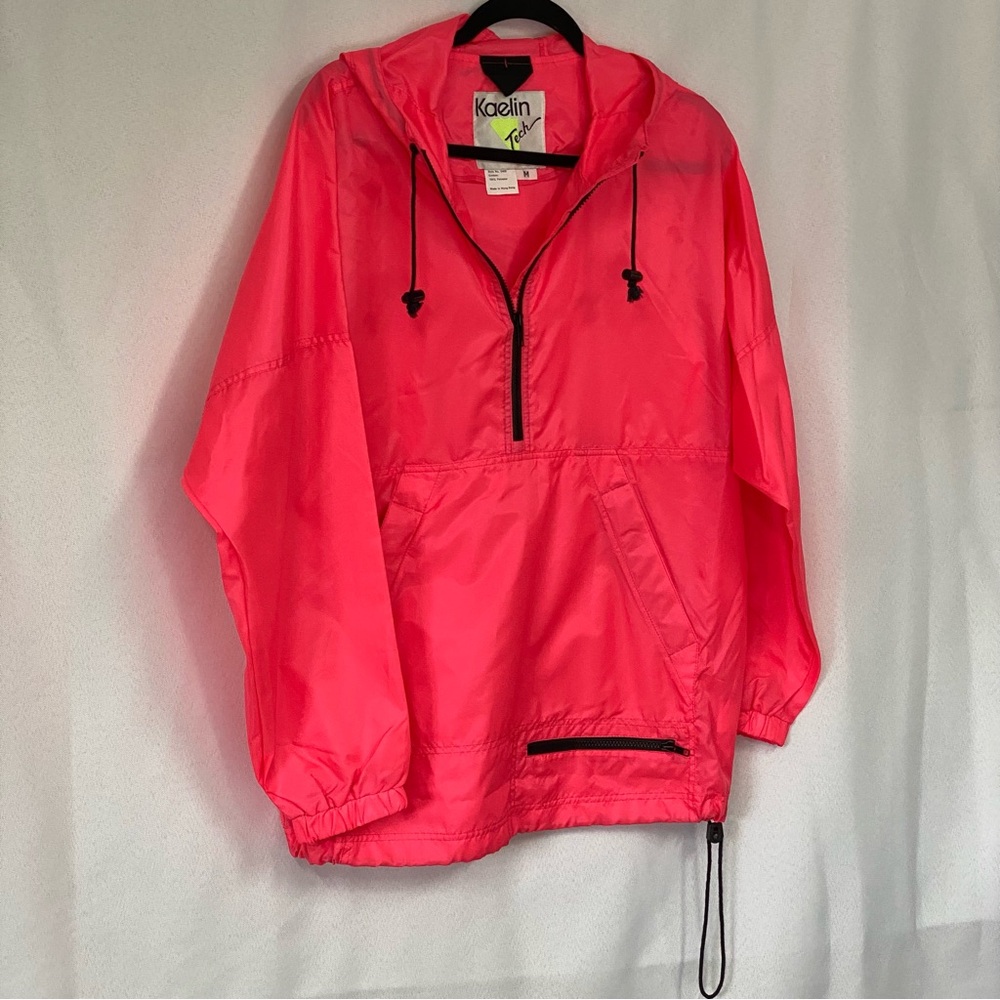 Vintage 80’s/90’s Kaelin Tech Rain Ski Windbreaker Jacket Neon Pink Size Medium
